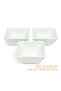 SQU 3PCS Square Porcelain Bowl Set – 12cm White Snack & Serving Bowls for Daily Use - 6