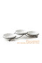 3PCS Round Porcelain Bowl Set with Metal Stand – 14cm White Serving Bowls | Festive Hosting - 5
