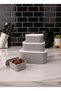 4-Piece Food Storage Container Set - Gray Body, White Lid - 3000Ml-1800Ml-1000Ml-550Ml - 2