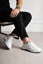Atlas Genuine Leather White Men's Classic Lace-Up White Thick Sole Casual Sneaker - 3