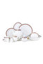 LUMA 47Pc Bone China Dinnerware Set, White & Red, Gold Rim|Perfect for 8 Persons