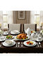VERA 47Pc Bone China Dinnerware Set - White with Platinum-Silver Rim| Perfect for 8 Persons - 4