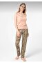 Women's 3-Piece Dressing Gown Set with Rope Straps, Floral Pattern and Lace Detail - 3