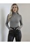Finger Detailed Women's Bodysuit 3-Piece Set Half Fishnet Viscose Long Sleeve Basic Daily Wear - 7