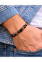 Natural Agate Stone Bracelet – Brown Toned Genuine Agate Natural Stone Bracelet – Unisex Elastic Bracelet - 5