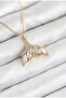 316L Gold Color Steel Zircon Stone Fish Tail Model Necklace - 3