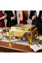 5.5 L Fully Gold Stainless Steel Hydraulic Chafing Dish Square 2/3 GN - Luxury Buffet - 3