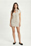 Women's Rory U-Neck Polka Dot Ecru Short Woven Dress