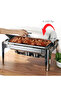Stainless Steel Roll Top Chafing Dish 9 L without Window (1/1 GN) - Rectangular Silver - 5