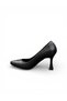 Genuine Leather Black Women's Heeled Stiletto Shoes - 4