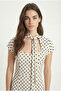 Women's Rory U-Neck Polka Dot Ecru Short Woven Dress - 3