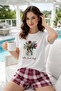 Women's Short Sleeve Suprem Fabric Shorts Pajama Set 90782-3324 White - 2