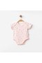 Newborn Baby Girl Cotton Bodysuit Colorful Patterned Short Sleeve Bodysuit with Snap Fasteners 3-12 Months Pink - 4