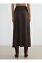 Lcw Modest Brown Flared Skirt with Elastic Waist - 8