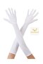 White Color Elbow Length Fabric Gloves 40 cm