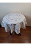 Imported Pvc Oilcloth - Lace Patterned Wipeable 90 cm Round Fisco Cover - 4