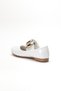 Girl's Ballerina Flats in White Patent Leather with Elastic Band - 4