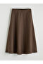 Brown High Waist Zippered Flared Skirt from Giyçık Store