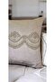 Velvet Lace Embroidered Decorative Throw Pillow Cover 43X43Cm Ecru - 2