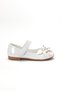 Girl's Ballerina Ballet Shoes with White Patent Leather Bow and Beaded Helmet - 2