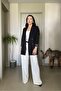 Colorful Lining Detailed Gold Buttoned Double Breasted Blazer Jacket - 4