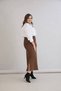 Elegant Solid Color Soft Slit No-Show Comfortable Cut Sporty Flared Plus Size Women's Skirt - 2