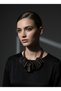 Modern Geometric Design Wooden Piece Detailed Burgundy String Necklace – Handmade Stylish Statement Women's Necklace - 6