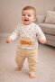 Dino Embossed Printed Baby Boy Set with Pocket Detail - 6