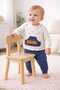 Dino Embossed Printed Baby Boy Set with Pocket Detail - 4
