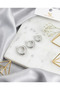Brass Silver Color Zircon Stone Hoop Model Ysx Trio Earring Set - 4