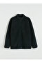 Black Stand Collar Boys' Fleece Zippered Sweatshirt