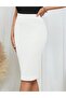 Plus Size High-Waisted Lycra Mini Length Pencil Skirt - 2