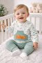 Dino Embossed Printed Baby Boy Set with Pocket Detail - 4