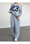 Women's 23 Printed Boat Neck Straight Leg Jogger Top and Bottom Tracksuit Set - 6