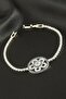 Matrixzn Flower Zircon Stone Children's Bracelet 16 cm - (214452) Silver Color