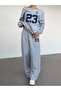 Women's Princess 23 Printed Boat Neck Straight Leg Jogger Top and Bottom Tracksuit Set - 6