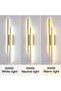 Modern Gold LED Wall Sconce, Adjustable 3-Color Dimmable Wall Light 18W, Flush Mount Indoor Decorati - 2