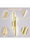 Modern Gold LED Wall Sconce, Adjustable 3-Color Dimmable Wall Light 18W, Flush Mount Indoor Decorati - 3