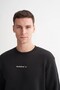 Thick Diagonal Textured 100% Cotton 3 Thread Regular Fit Sweatshirt - 4