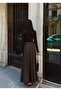 Women's Pleated Long Skirt with Front Slit and Wide Belt - 5