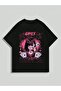 Games Printed Black Oversize Unisex T-Shirt Basic Comfortable Fit Daily Tshirt