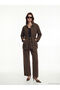Lcw Modest Shirt Collar Leopard Print Women's Jean Jacket - 2
