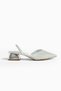 Silver Silver Color Short Heeled Pointed Toe Classic Shoes - 4