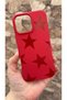 iPhone 16 Pro Max Compatible Red Star Silicone Shock-Absorbing Classic Protective Rubber Case