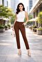 Women's High-Waisted Pleated Tapered Carrot Trousers - 2