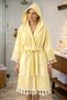 100% Cotton Woven Hooded Unisex Peshtemal Pique Bathrobe with Pockets Ultra Soft (M/L/Xl) Size - 4