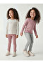 Gencc Quality Glittery Bow Detailed Girls' Ribbed Tights 2-Piece Set - 2