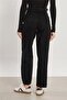Women's Baggy Jean Trousers with Front Pockets - Black - 5
