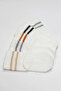 5-Piece Combed Cotton Non-Slip Circle Socks 10122 Ecru - 3