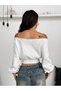 Women's Voils Printed Crop Boat Neck Sweatshirt - 4